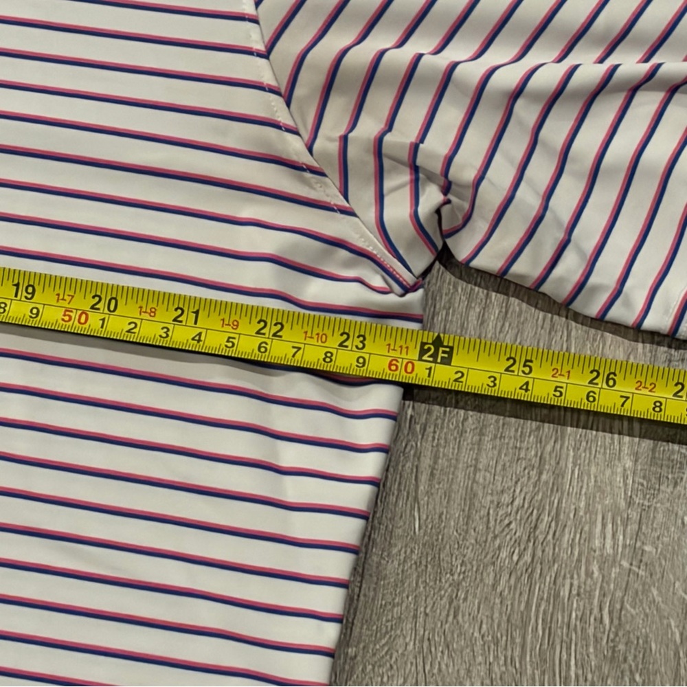 Holderness & Bourne Sutton Polo Shirt Mens Large White Stripe Medalist Golf Club - Picture 6 of 9